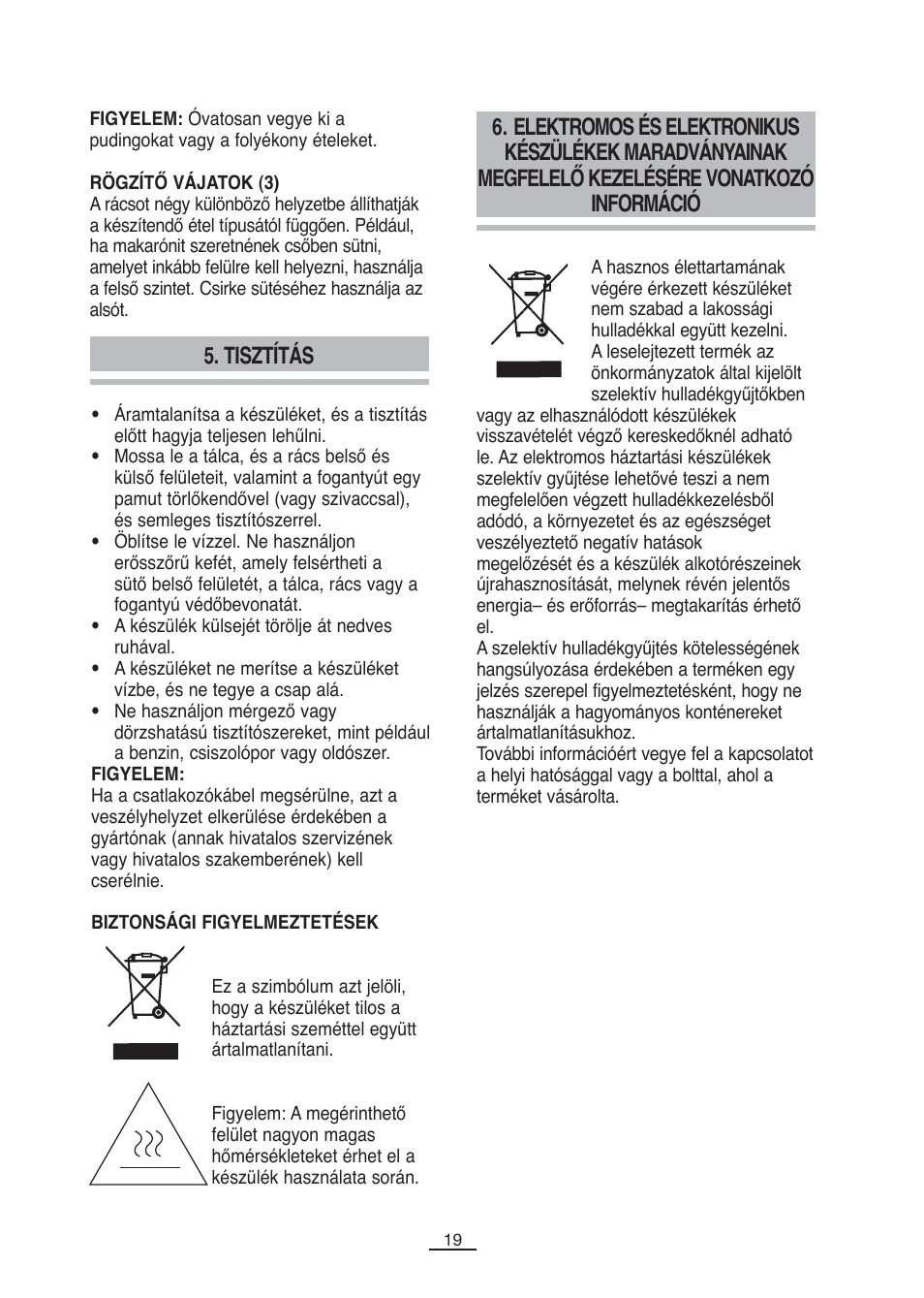 Tisztítás | Fagor MH-26MF User Manual | Page 20 / 37