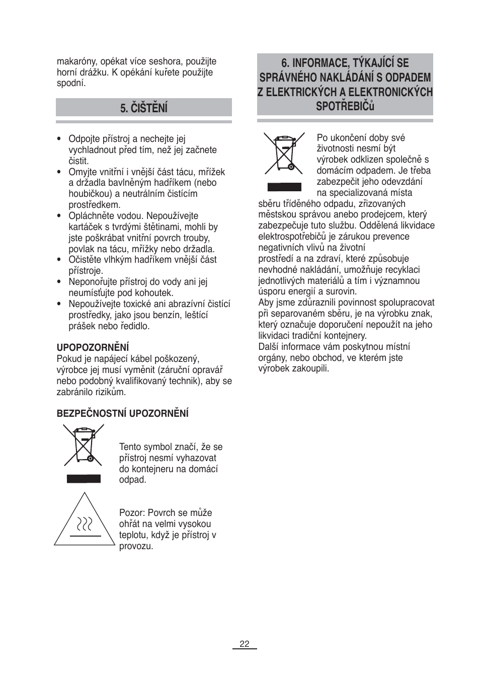 Čištění | Fagor MH-26MF User Manual | Page 23 / 37