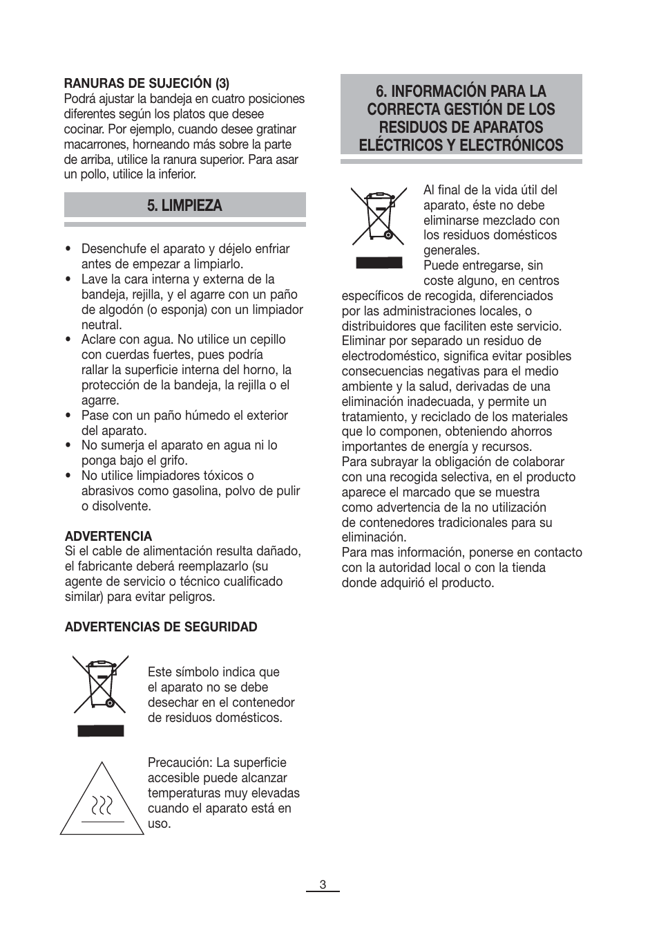 Limpieza | Fagor MH-26MF User Manual | Page 4 / 37
