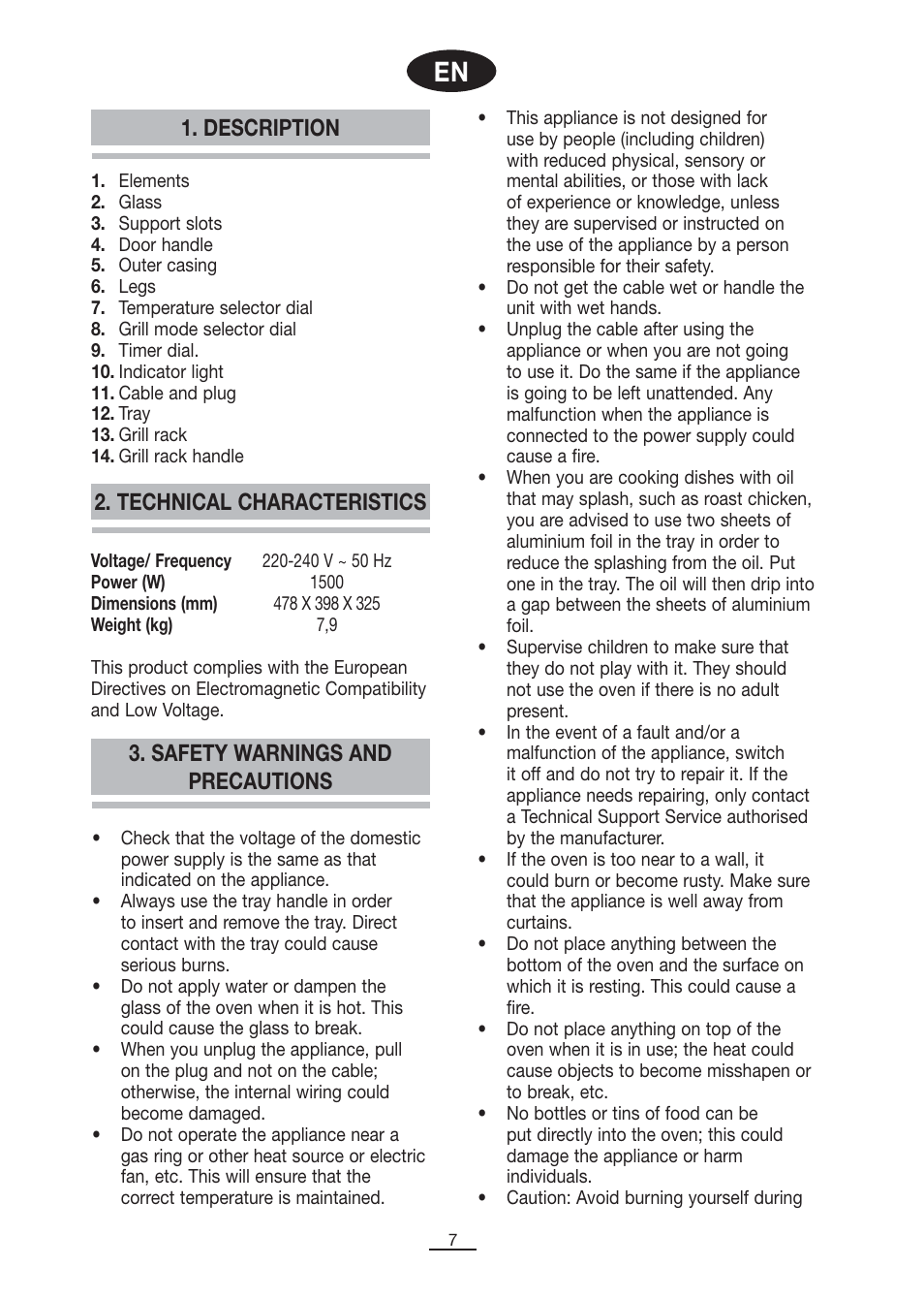 Description | Fagor MH-26MF User Manual | Page 8 / 37