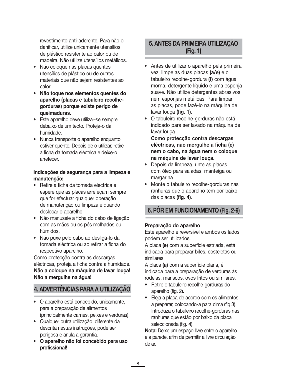 Antes da primeira utilização (fig. 1) | Fagor BBC-842N User Manual | Page 10 / 70