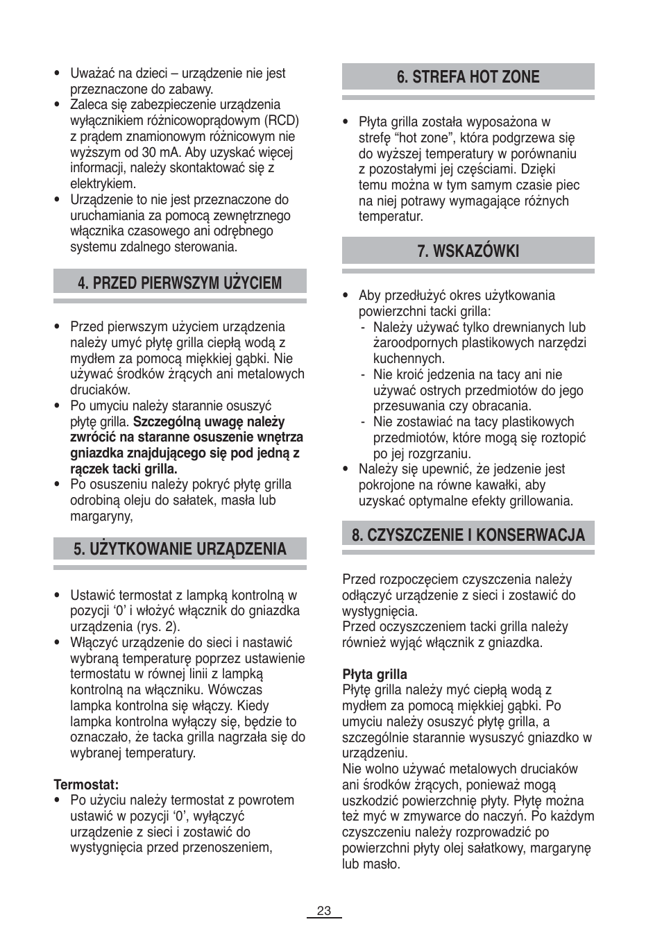 Przed pierwszym użyciem, Czyszczenie i konserwacja | Fagor BBC-2200 User Manual | Page 24 / 40