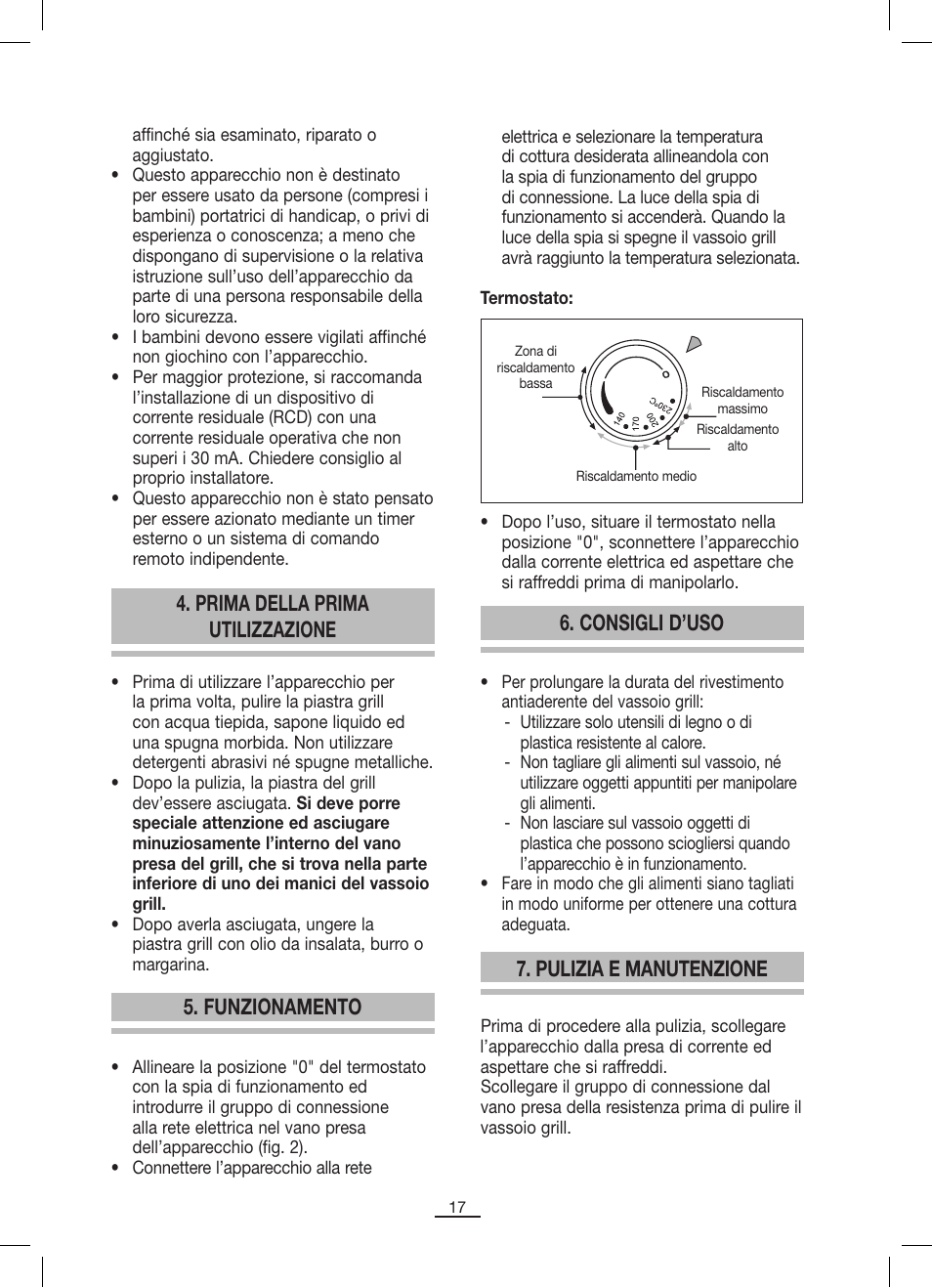 Prima della prima utilizzazione, Funzionamento, Consigli d’uso | Pulizia e manutenzione | Fagor BBC-846 User Manual | Page 18 / 46