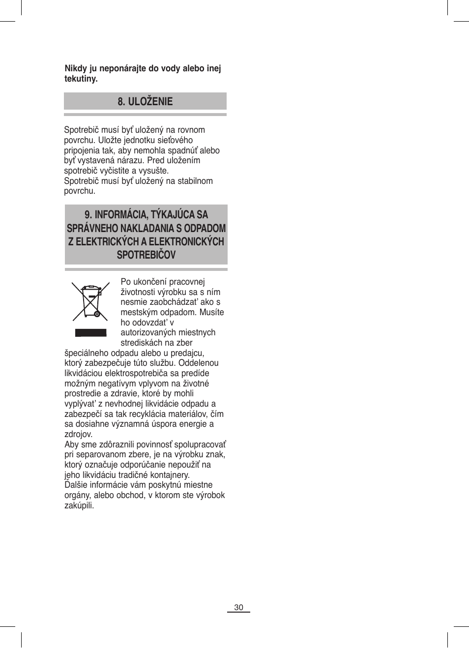 Uloženie | Fagor BBC-846 User Manual | Page 31 / 46