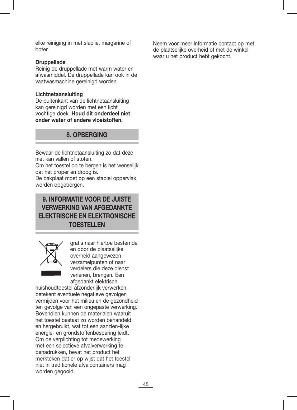 Opberging | Fagor BBC-846 User Manual | Page 46 / 46