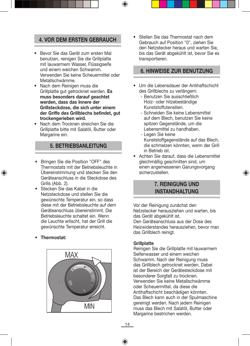 Vor dem ersten gebrauch, Betriebsanleitung 6. hinweise zur benutzung, Reinigung und instandhaltung | Fagor BBC-820 User Manual | Page 15 / 42