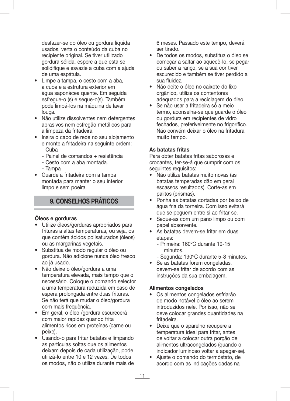 Conselhos práticos | Fagor F-200 User Manual | Page 12 / 84