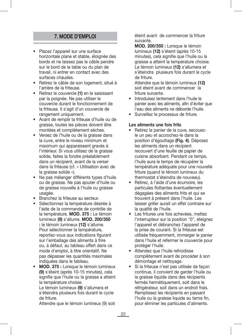 Mode d’emploi | Fagor F-200 User Manual | Page 23 / 84