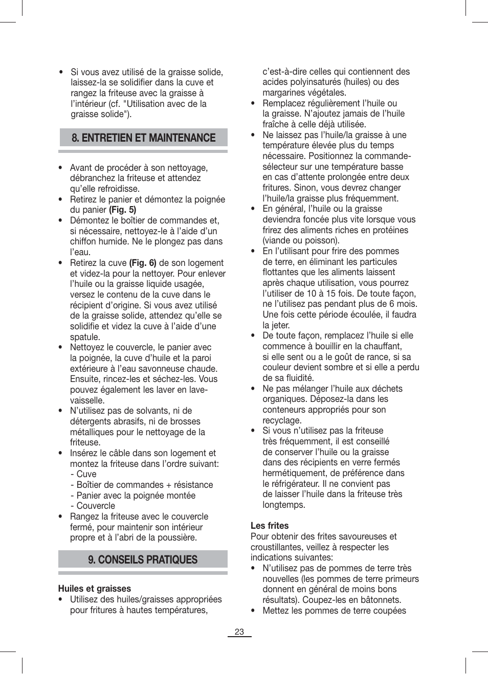 Entretien et maintenance, Conseils pratiques | Fagor F-200 User Manual | Page 24 / 84