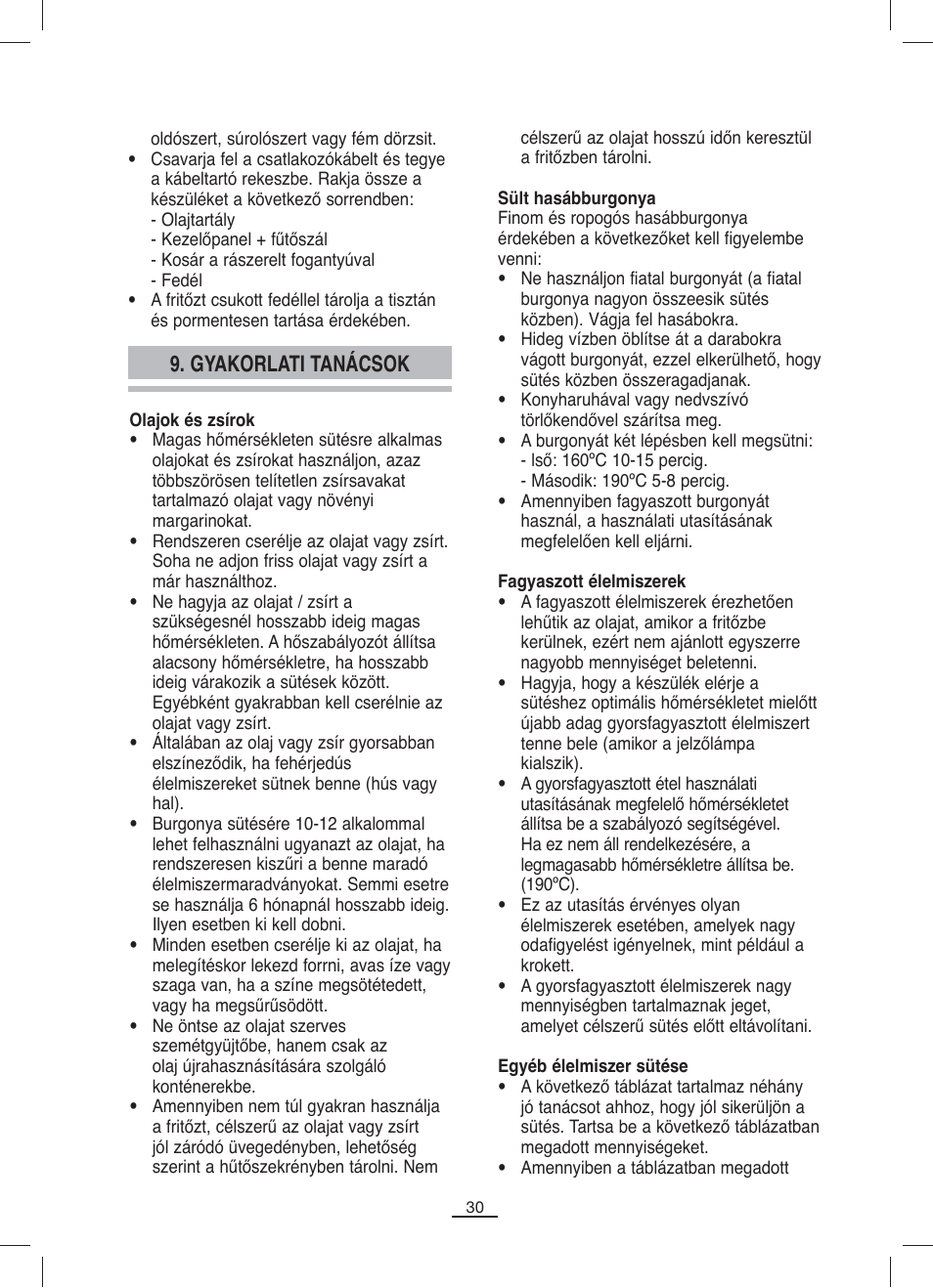 Gyakorlati tanácsok | Fagor F-200 User Manual | Page 31 / 84