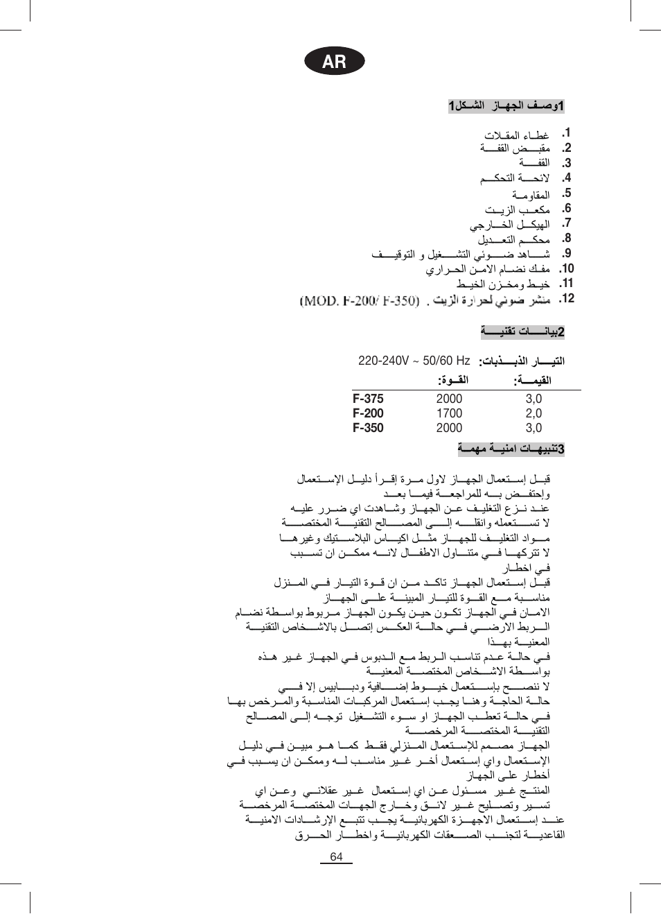 Fagor F-200 User Manual | Page 65 / 84