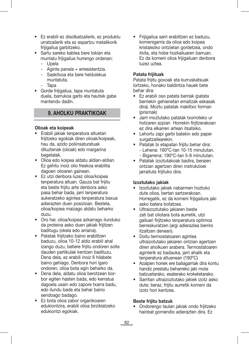 Aholku praktikoak | Fagor F-200 User Manual | Page 83 / 84