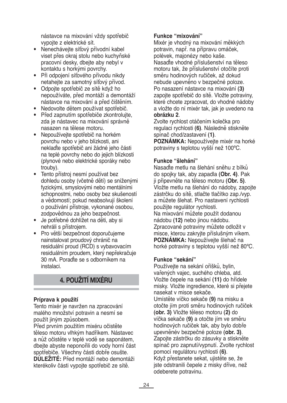 Použití mixéru | Fagor B-850A User Manual | Page 25 / 49