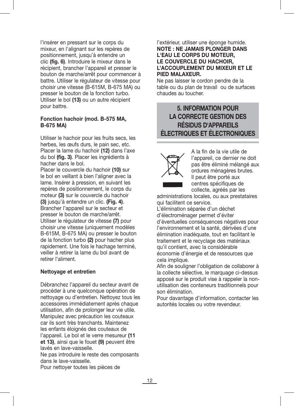 Fagor B-515M User Manual | Page 13 / 46