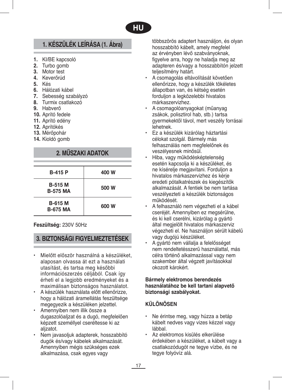 Fagor B-515M User Manual | Page 18 / 46