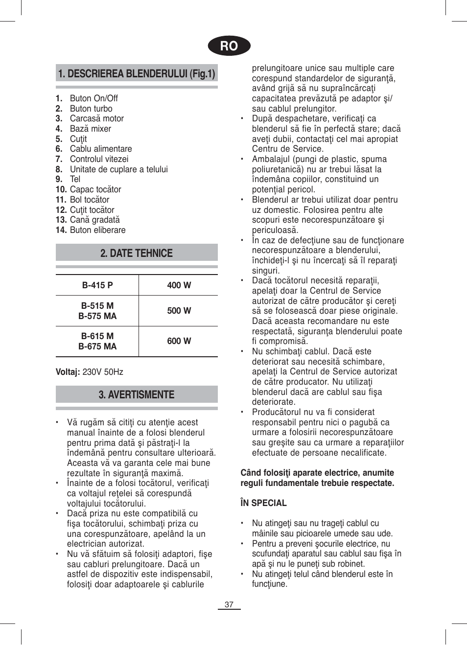 Fagor B-515M User Manual | Page 38 / 46