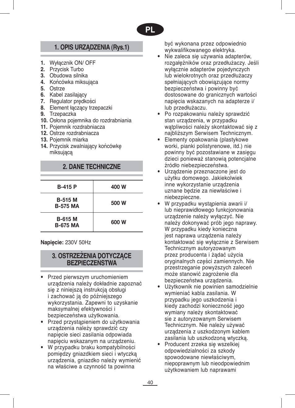 Fagor B-515M User Manual | Page 41 / 46