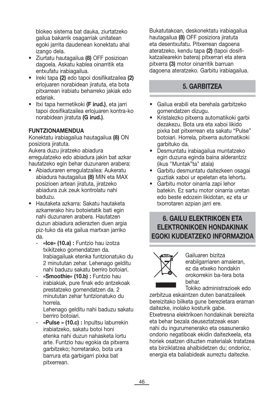 Garbitzea | Fagor BV-1000X User Manual | Page 47 / 47