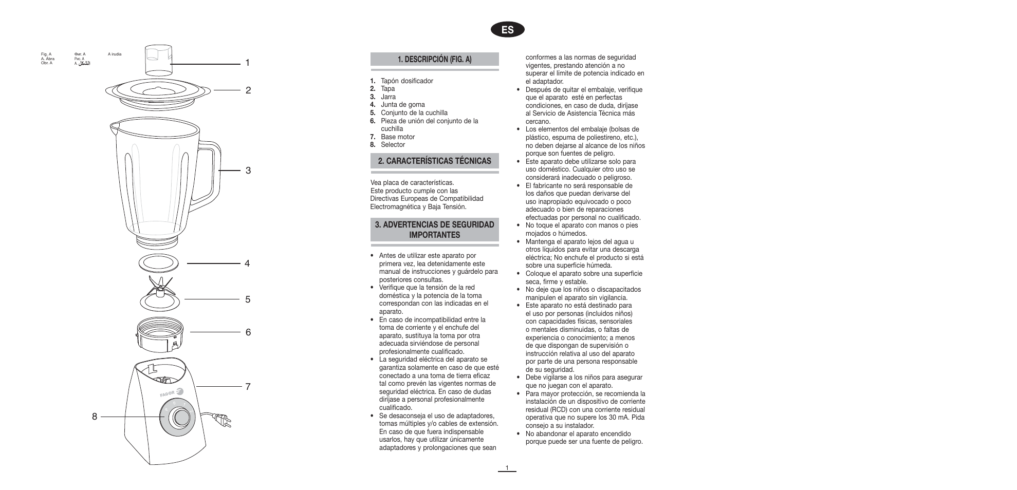 Fagor BV-850 User Manual | Page 2 / 50