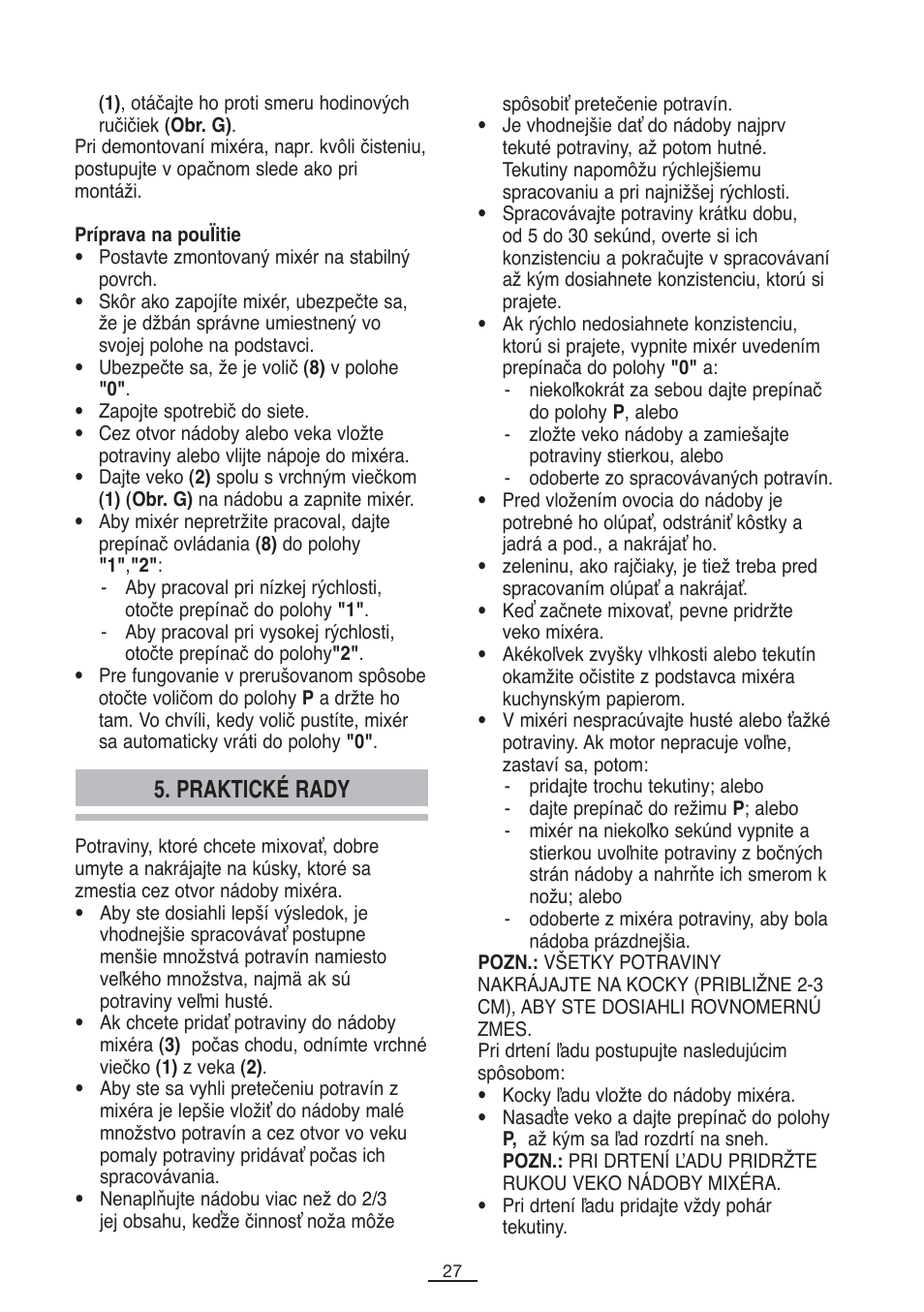Praktické rady | Fagor BV-850 User Manual | Page 28 / 50