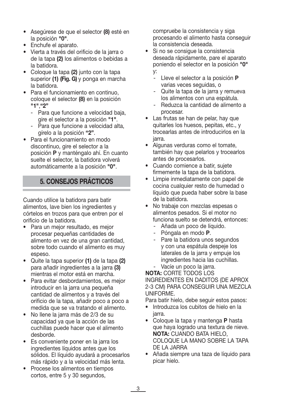 Consejos prácticos | Fagor BV-850 User Manual | Page 4 / 50