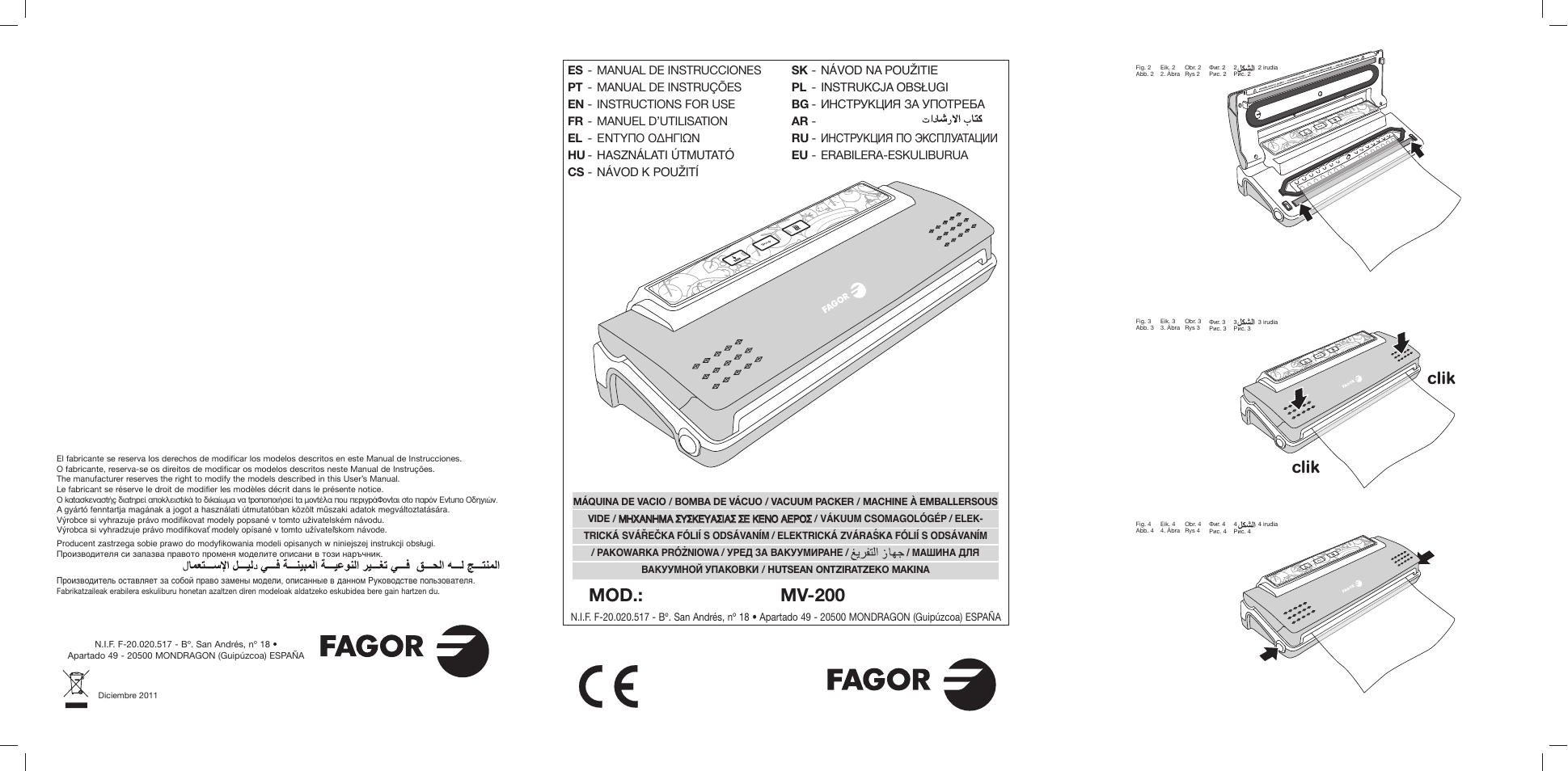 Fagor MV-200 User Manual | 70 pages