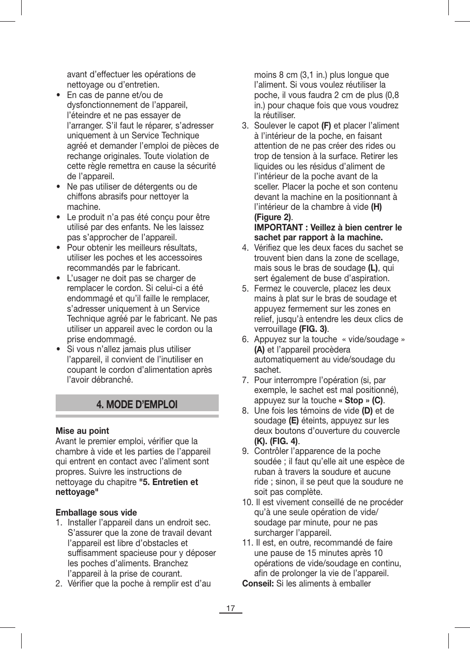 Mode d’emploi | Fagor MV-200 User Manual | Page 18 / 70