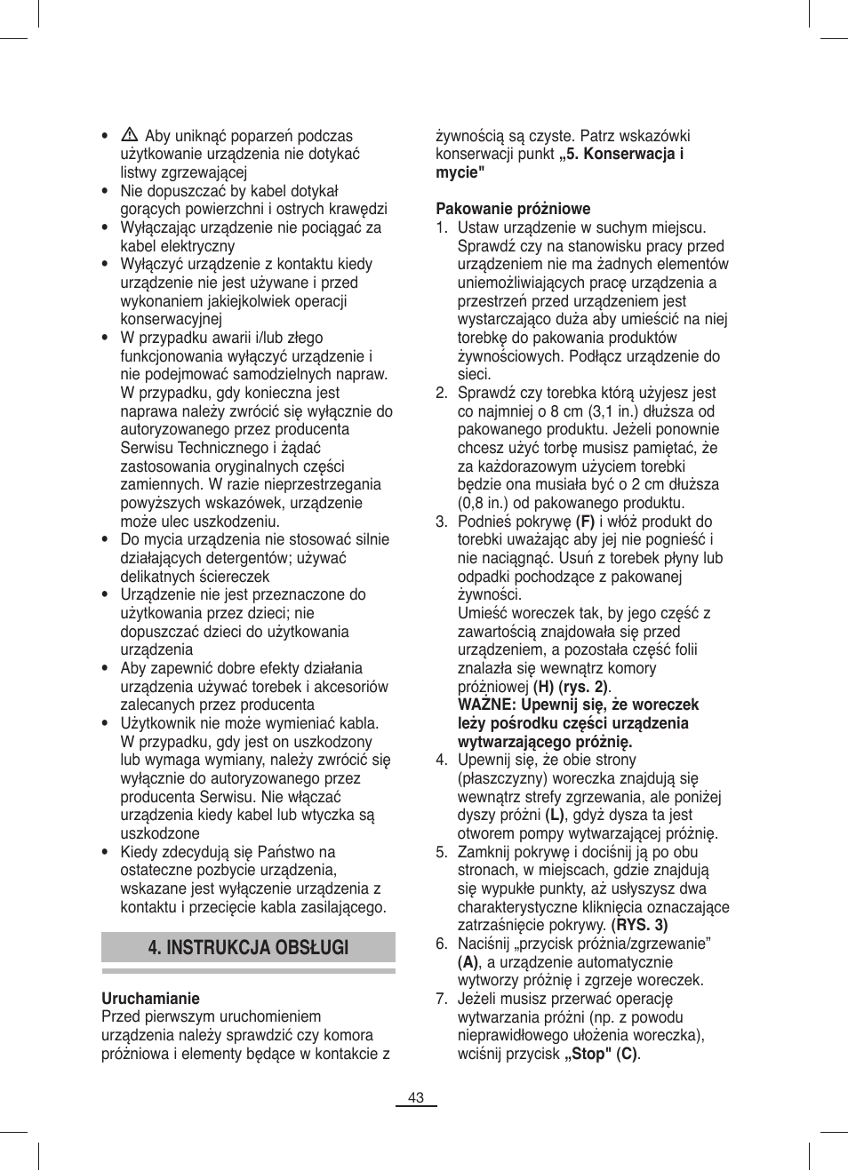 Instrukcja obsługi | Fagor MV-200 User Manual | Page 44 / 70