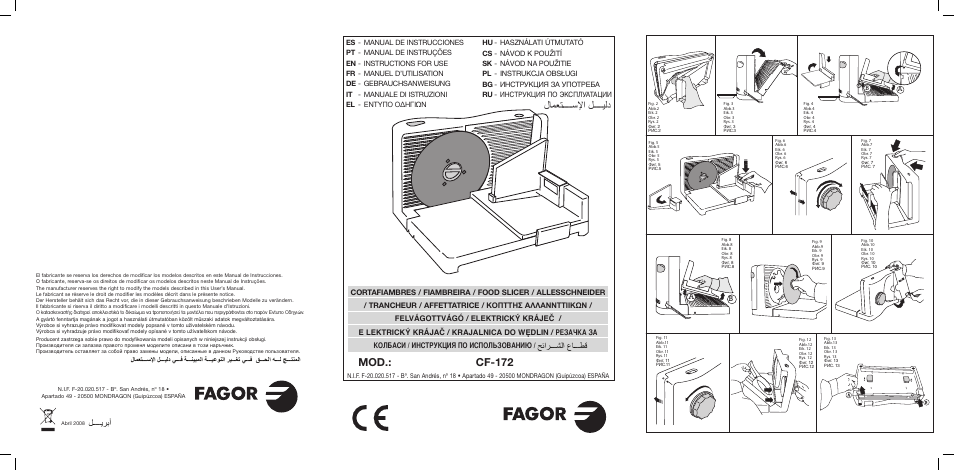 Fagor CF-172 User Manual | 42 pages
