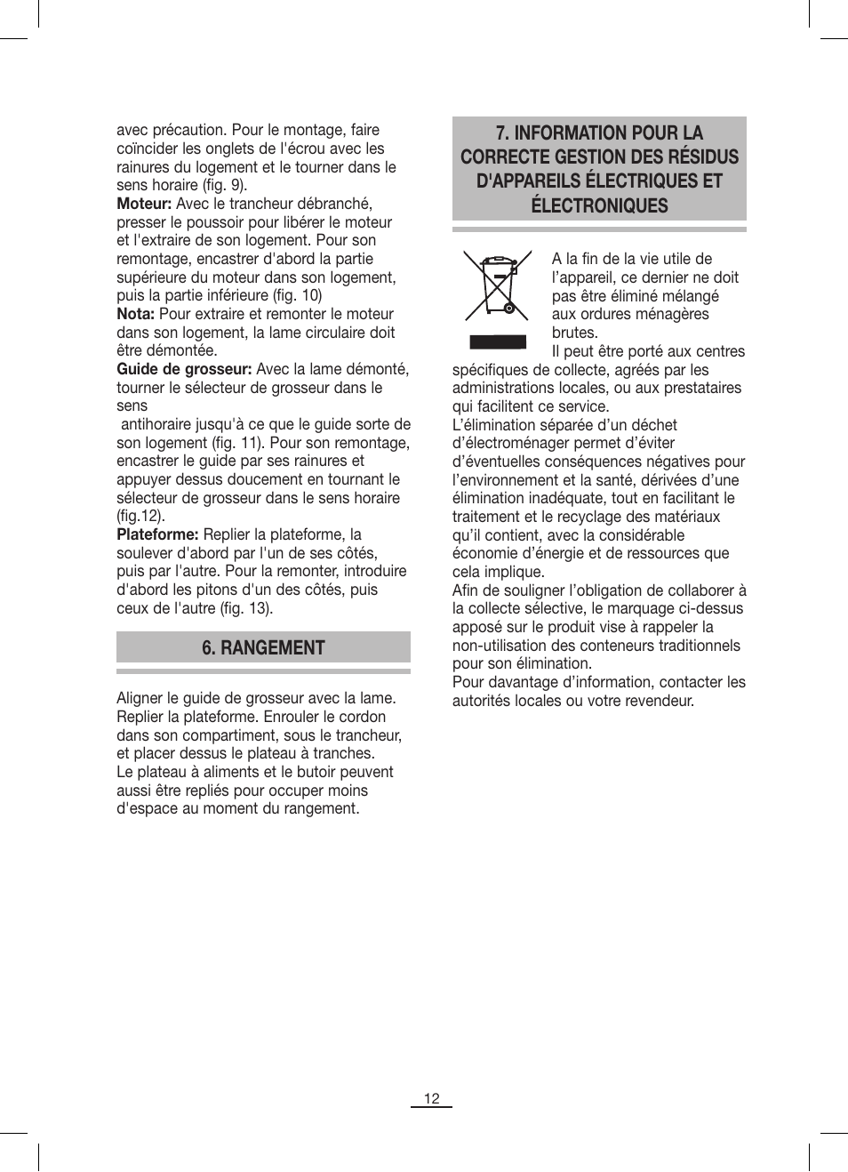 Rangement | Fagor CF-172 User Manual | Page 13 / 42