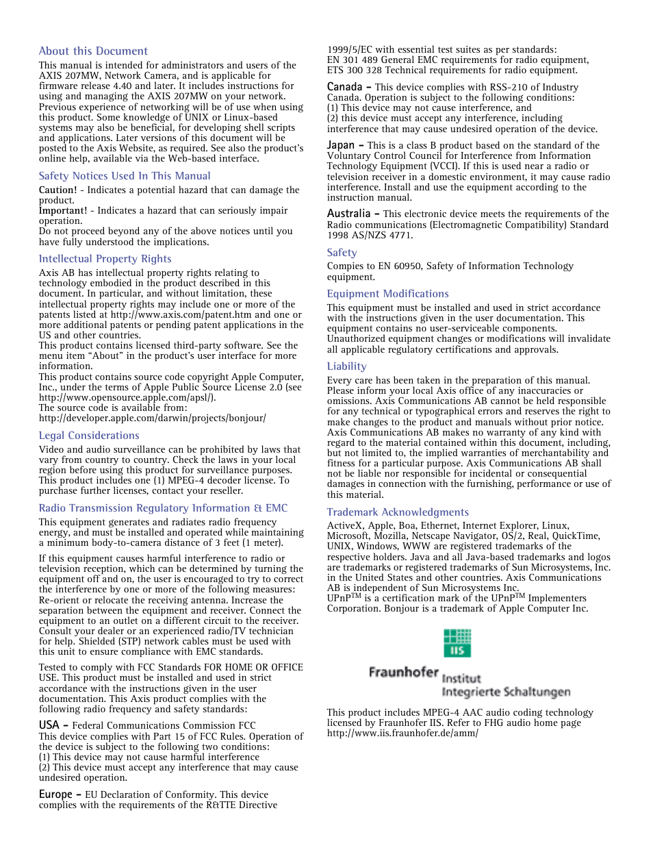 Axis communications, Product name> quick user’s guide | Axis Communications 207MW User Manual | Page 2 / 60