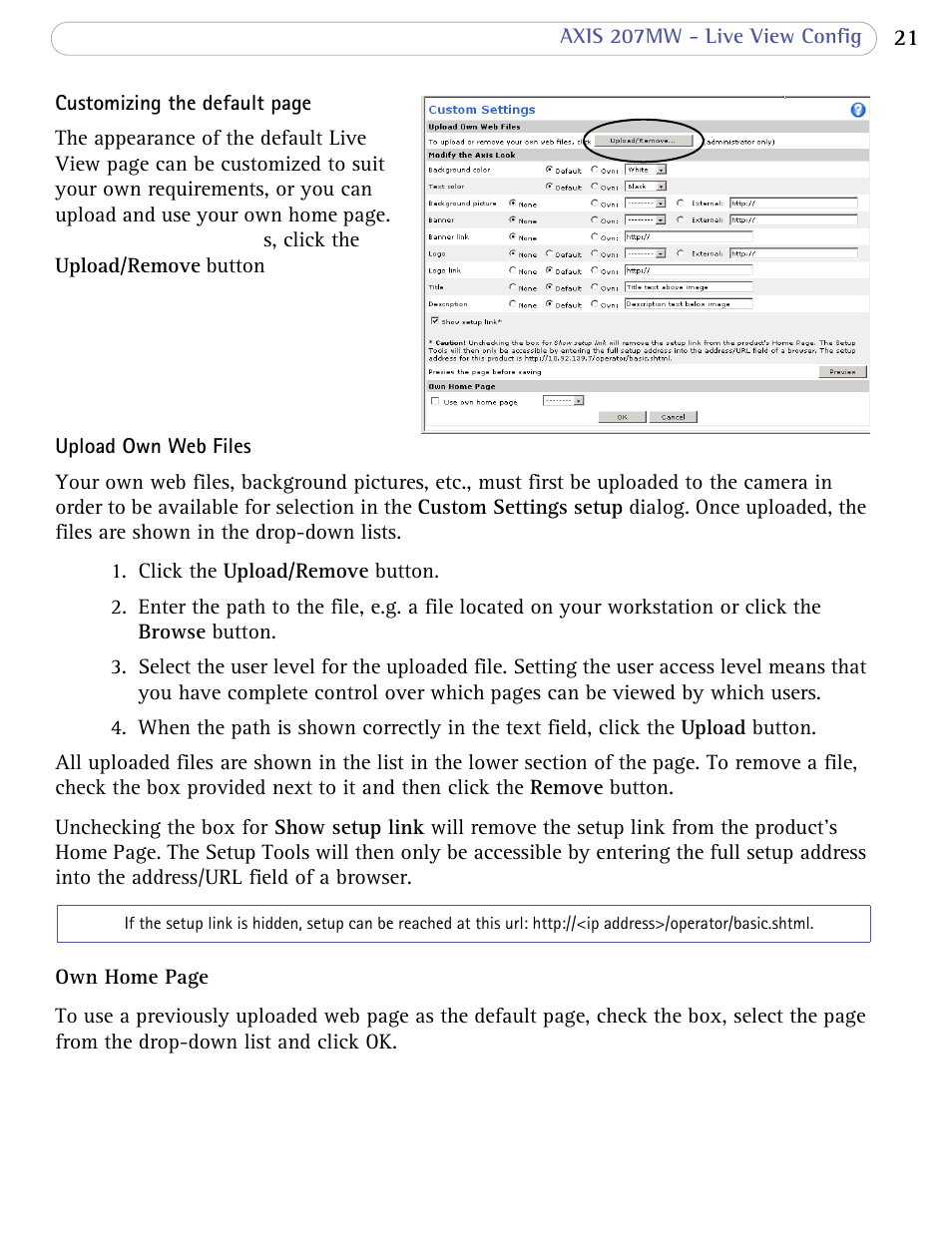 Axis Communications 207MW User Manual | Page 21 / 60