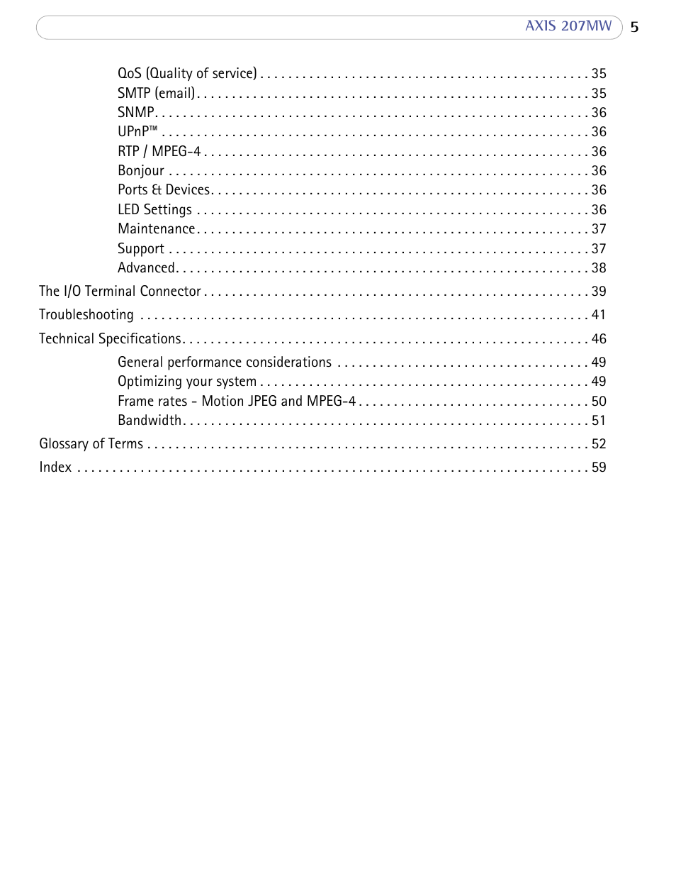 Axis Communications 207MW User Manual | Page 5 / 60