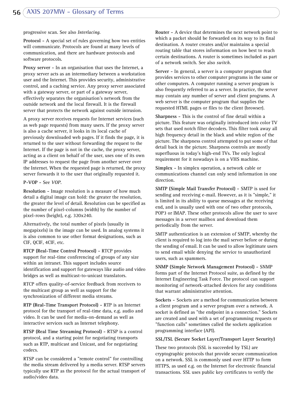 Axis Communications 207MW User Manual | Page 56 / 60