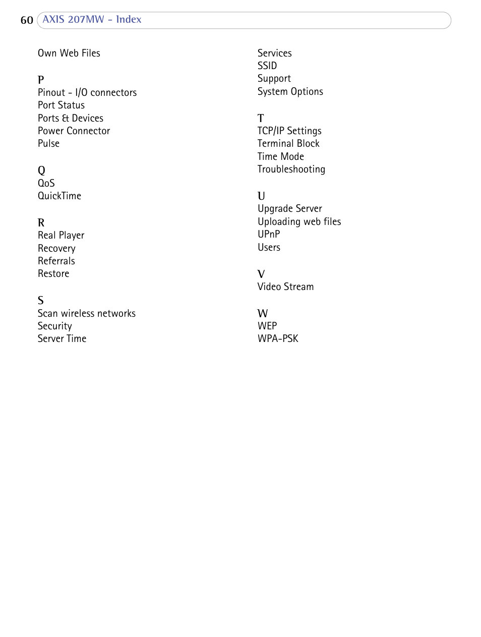 Axis Communications 207MW User Manual | Page 60 / 60