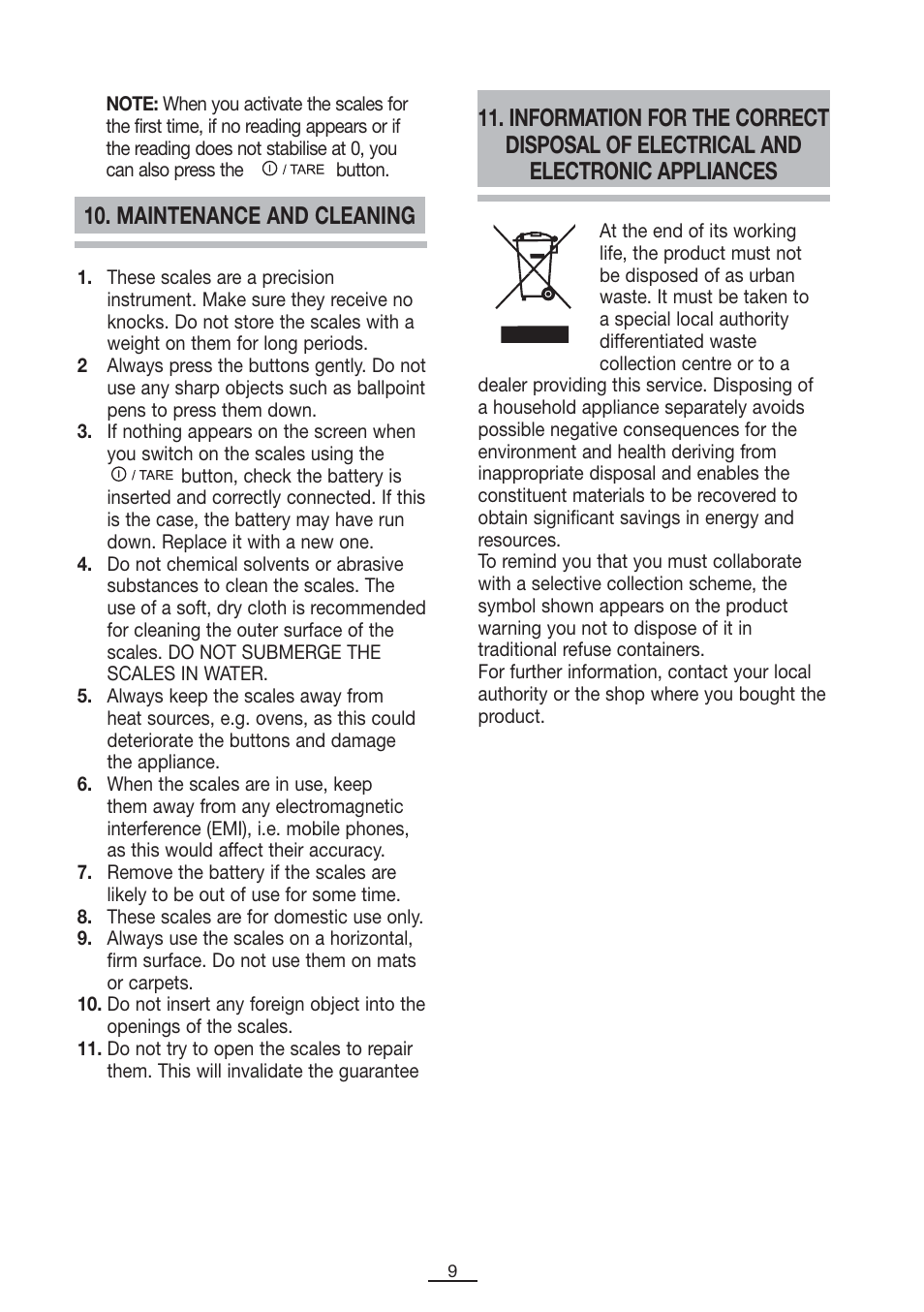 Maintenance and cleaning | Fagor BC-275 User Manual | Page 10 / 41