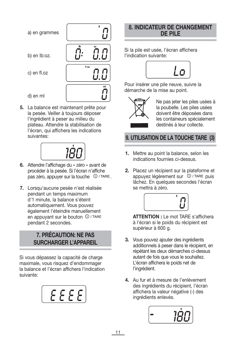 Précaution: ne pas surcharger l’appareil | Fagor BC-275 User Manual | Page 12 / 41