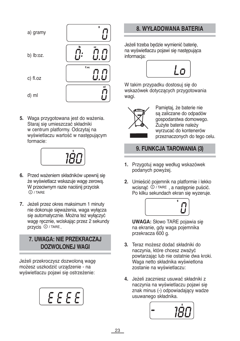 Wyładowana bateria | Fagor BC-275 User Manual | Page 24 / 41