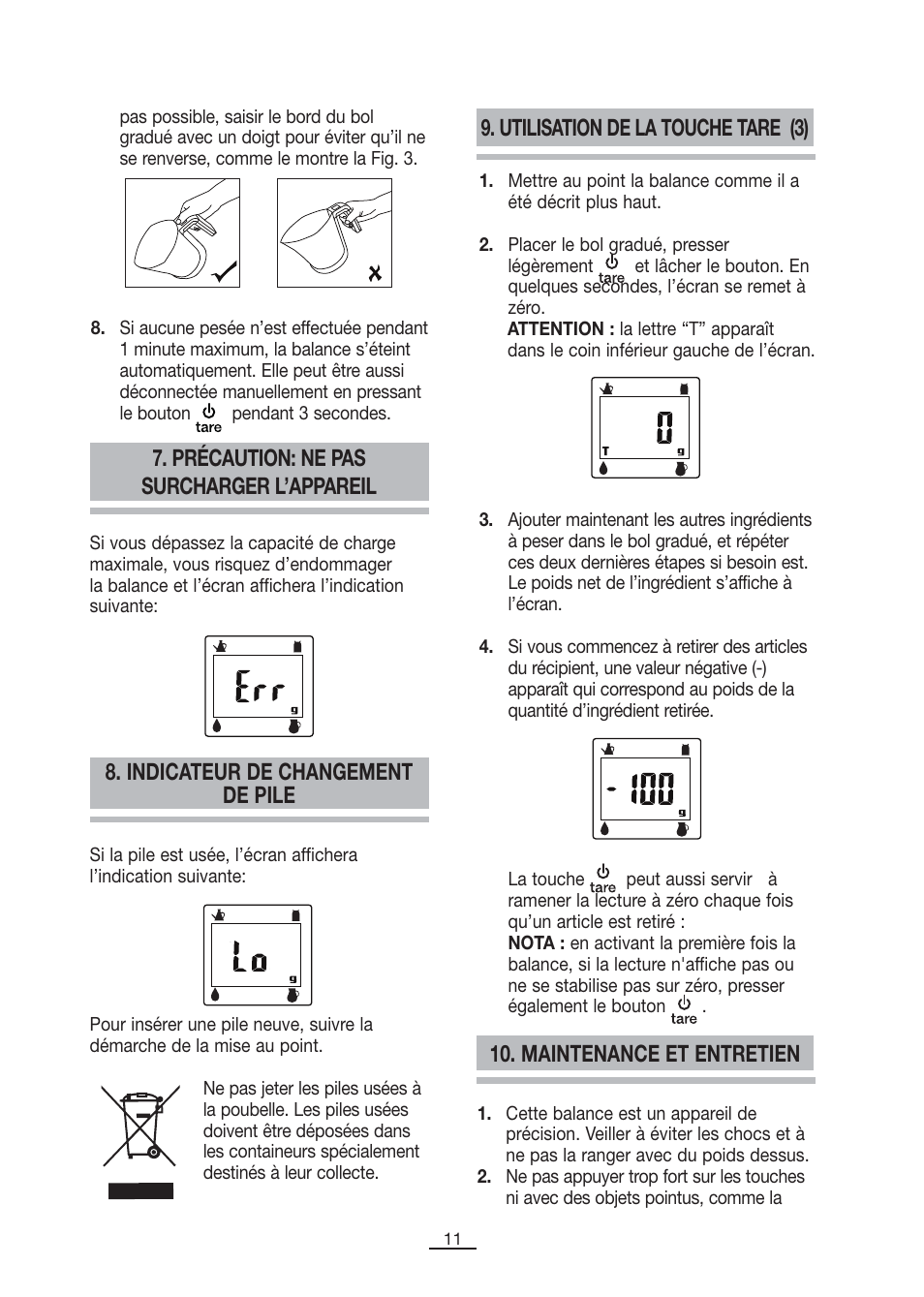 Indicateur de changement de pile | Fagor BC-500 User Manual | Page 12 / 48