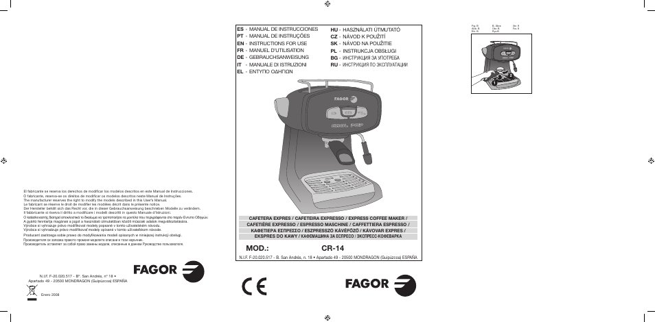 Fagor CR-14 User Manual | 50 pages