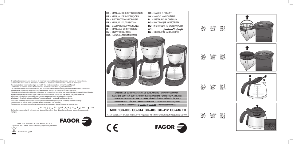 Fagor CG-306 User Manual | 62 pages