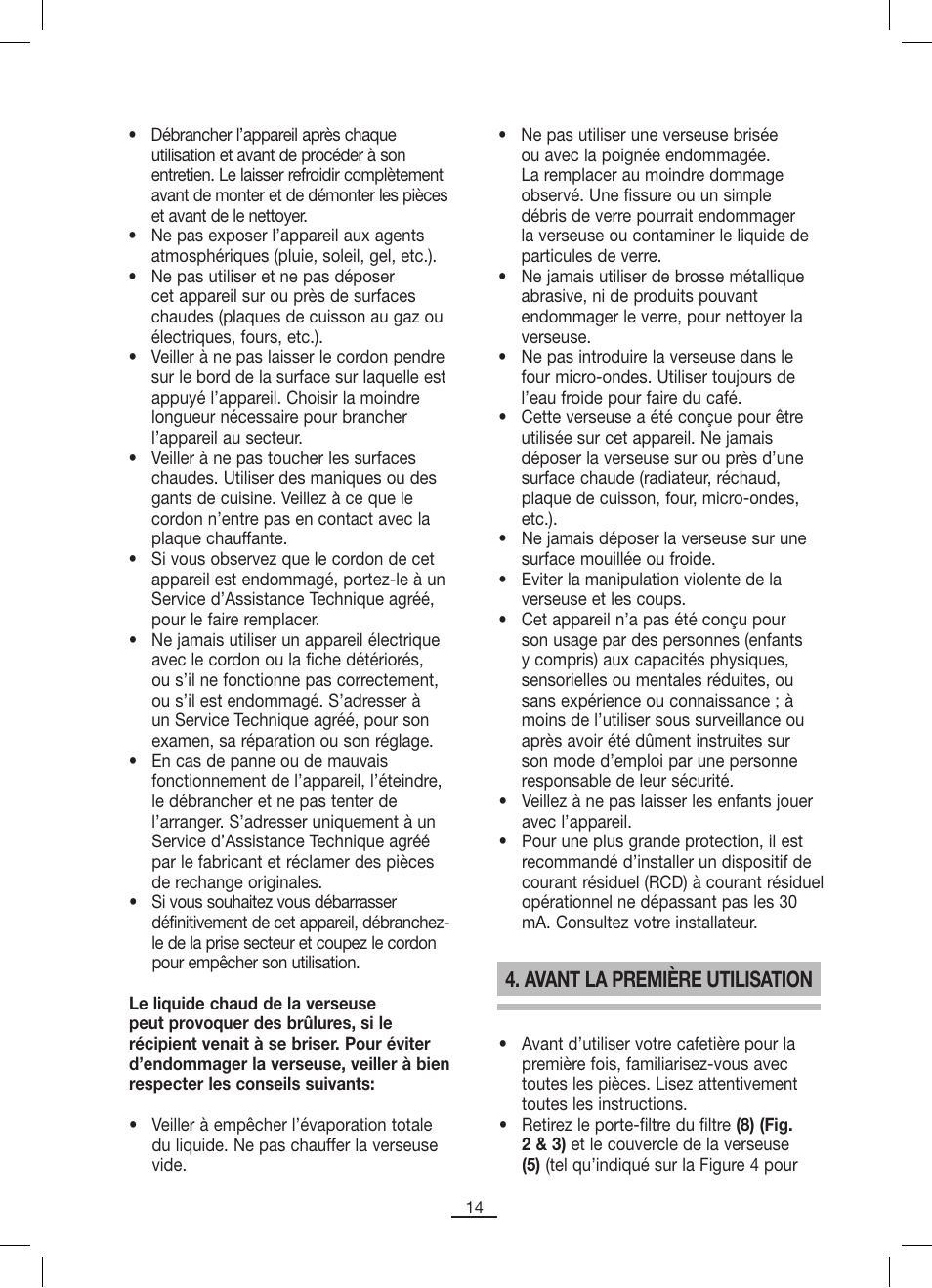 Avant la première utilisation | Fagor CG-306 User Manual | Page 15 / 62