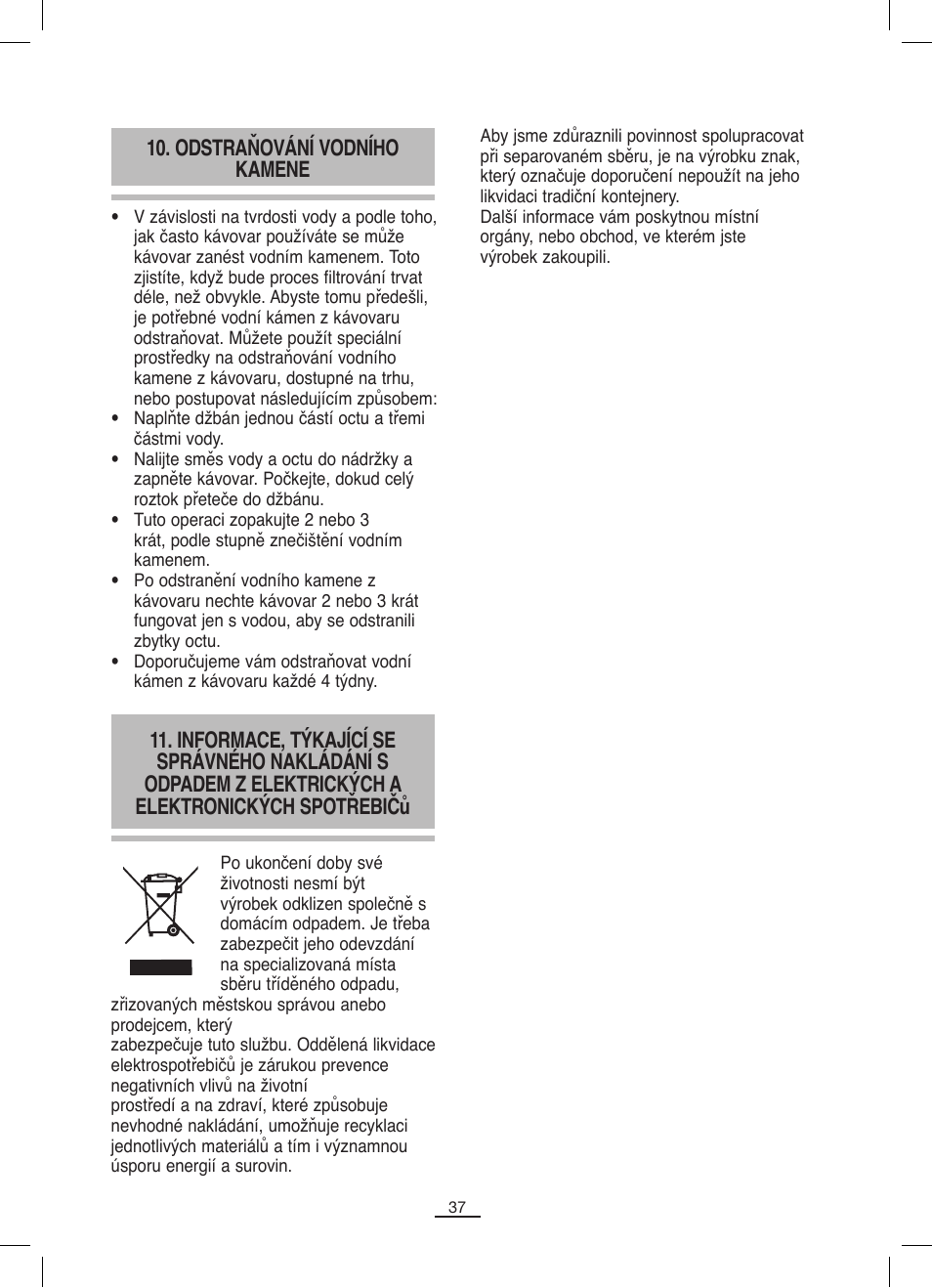 Odstraňování vodního kamene | Fagor CG-306 User Manual | Page 38 / 62