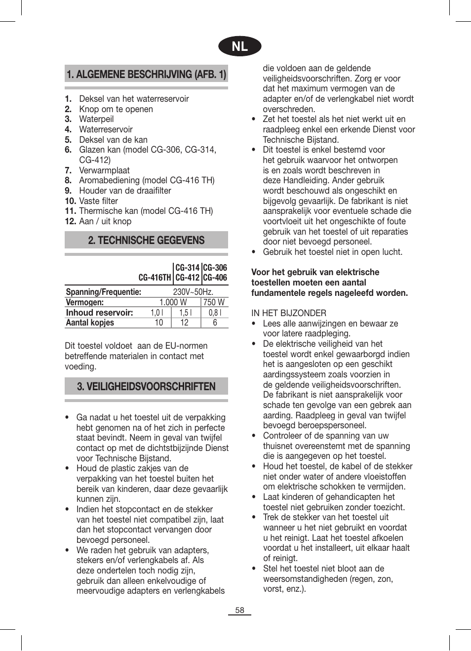 Fagor CG-306 User Manual | Page 59 / 62