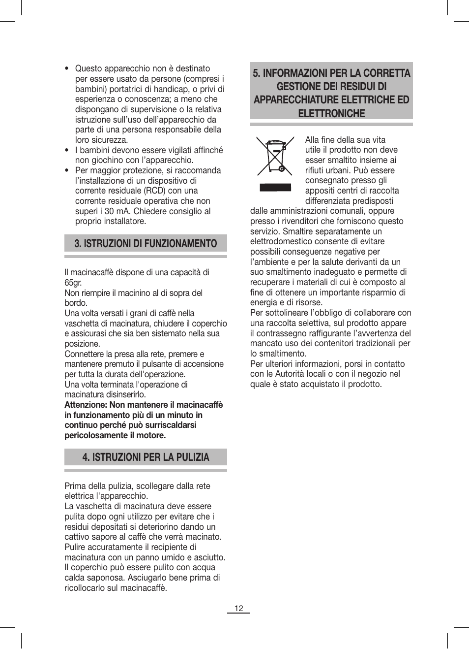 Istruzioni di funzionamento, Istruzioni per la pulizia | Fagor ML-300 User Manual | Page 13 / 30