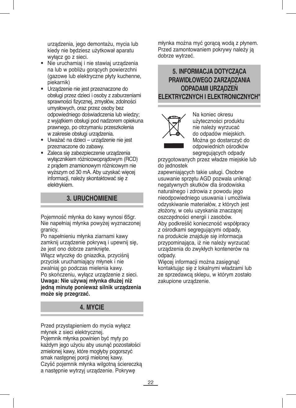 Mycie 3. uruchomienie | Fagor ML-300 User Manual | Page 23 / 30