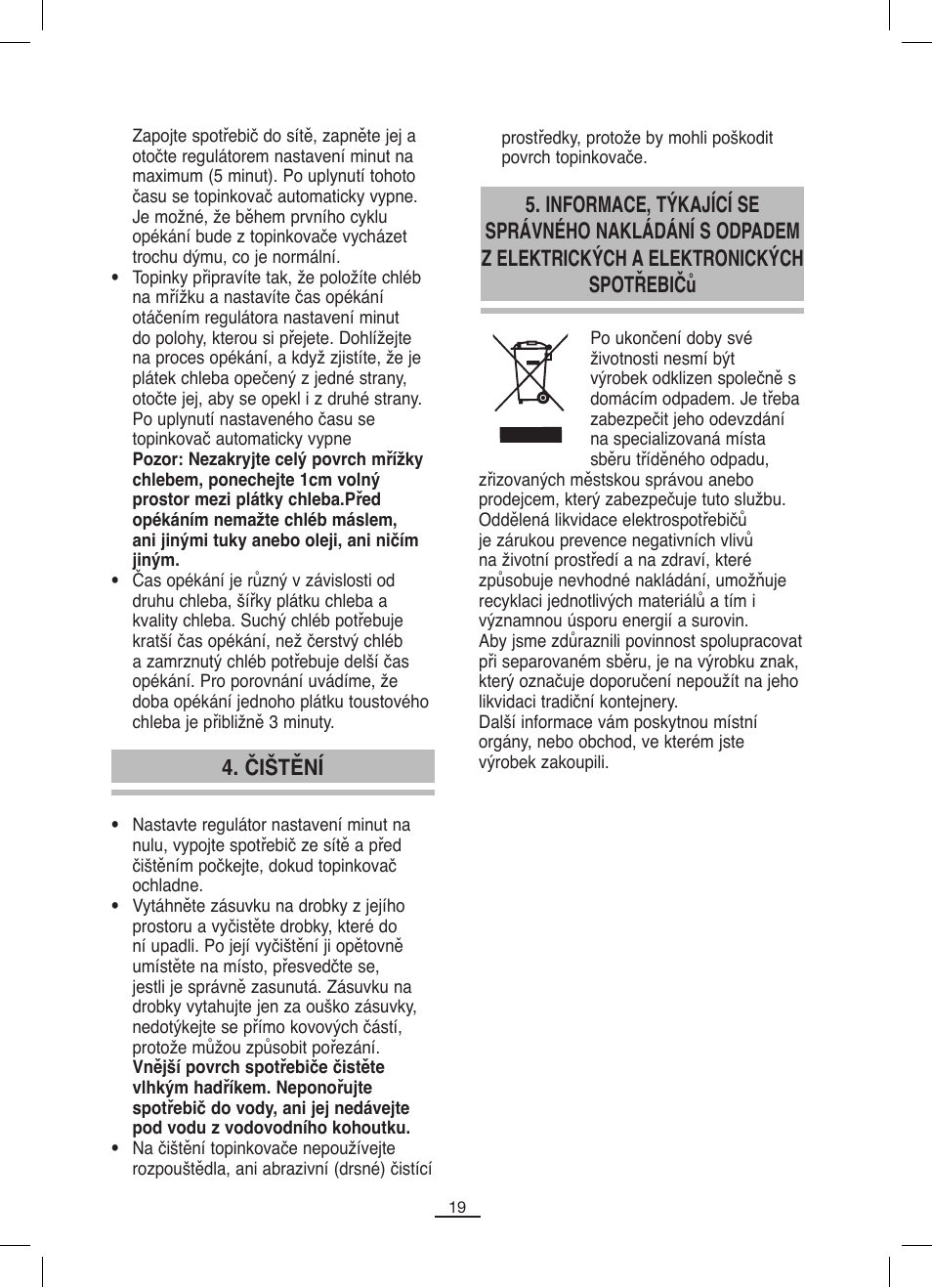 Čištění | Fagor TP-330 User Manual | Page 20 / 34