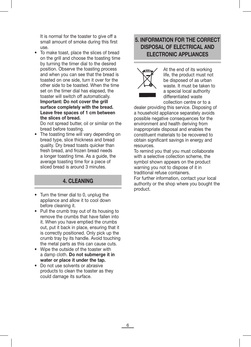 Cleaning | Fagor TP-330 User Manual | Page 7 / 34