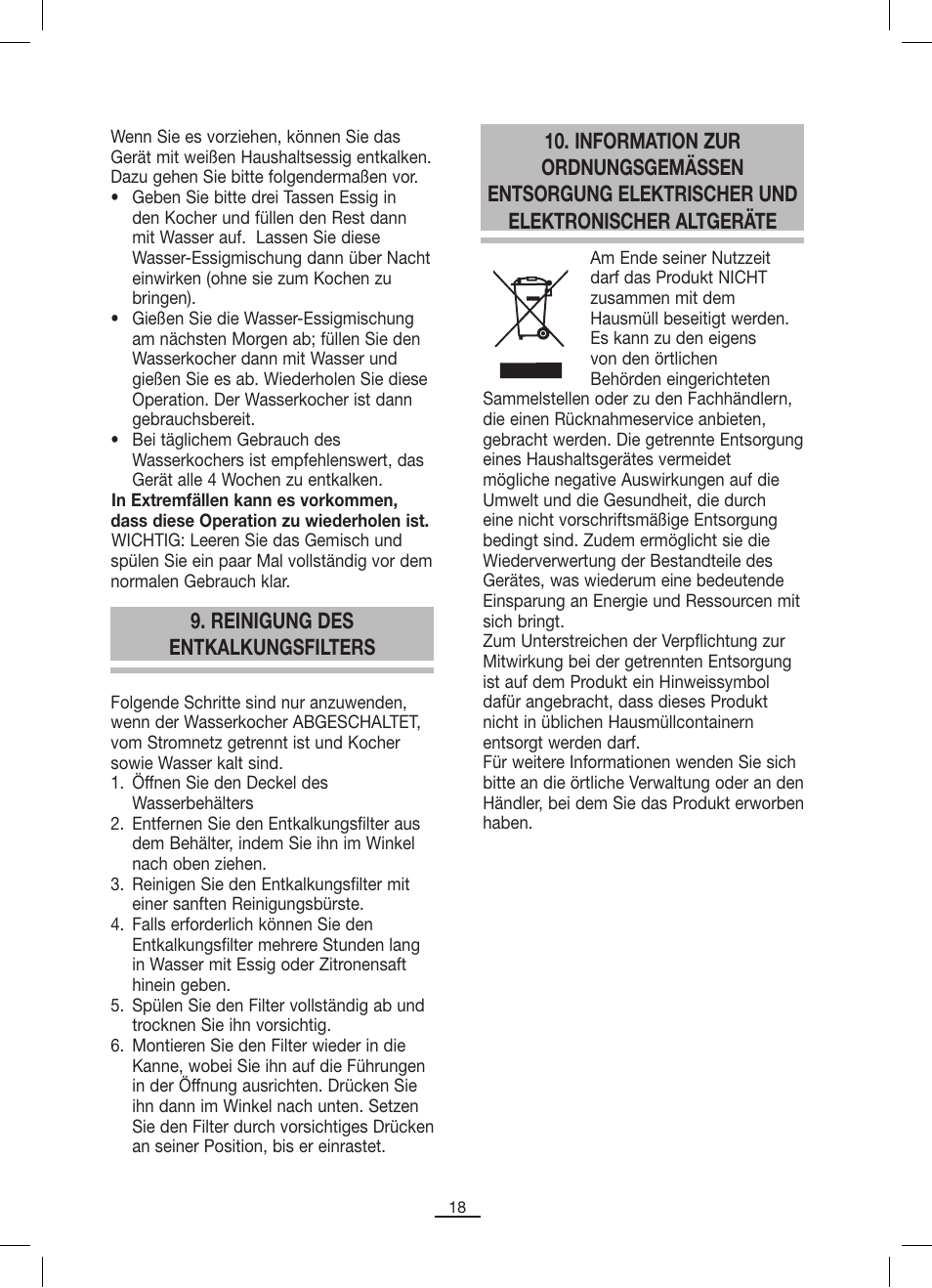 Reinigung des entkalkungsfilters | Fagor TK-500 User Manual | Page 20 / 54