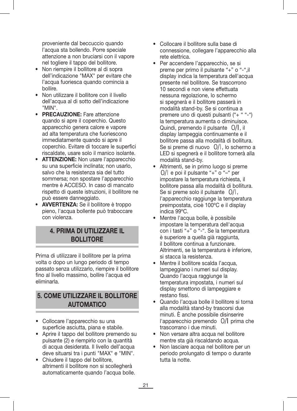 Prima di utilizzare il bollitore, Come utilizzare il bollitore automatico | Fagor TK-500 User Manual | Page 22 / 54
